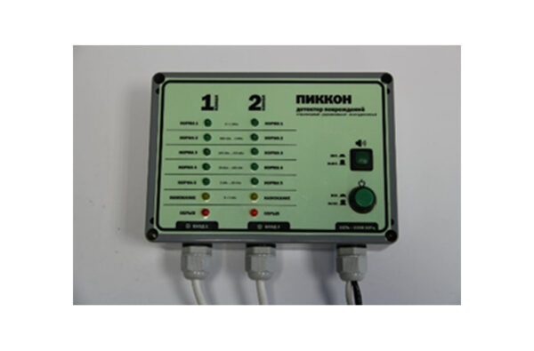 Stationary two-channel damage detector with "current output"