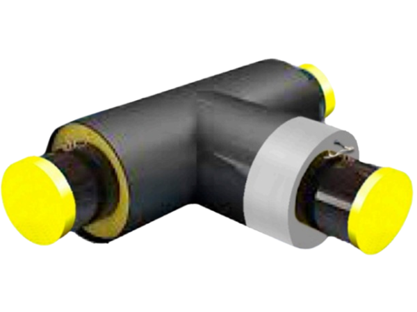 Tee with metal insulation plug