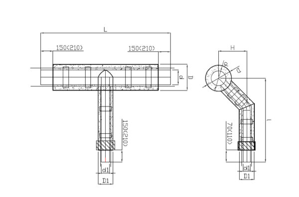 Tee branch with metal insulation plug and output cable - Image 2